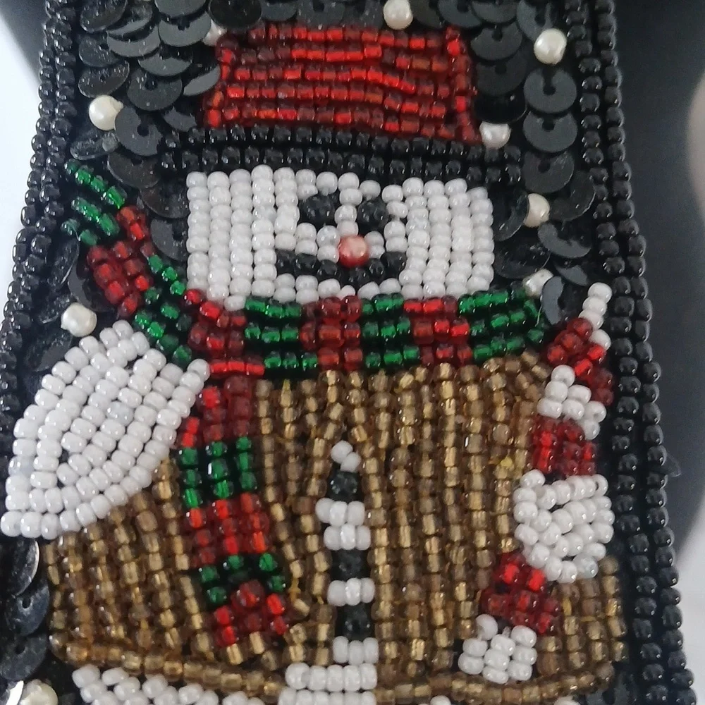 Milor SM Necktie Xmas Party Holiday Snowman Embellished Beaded N Sequins Satin